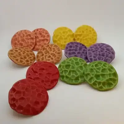 rounded texturized earrings big model size stainless steel