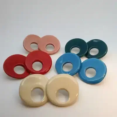 rounded vintage geometric earrings big model size stainless steel