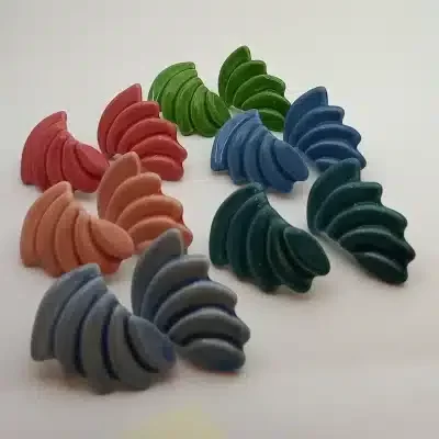 geometric vintage unique style earrings medium model size stainless steel