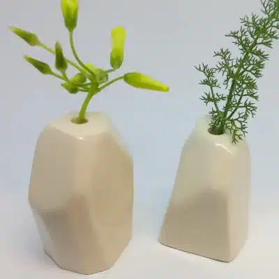 2 Miniature vases - white