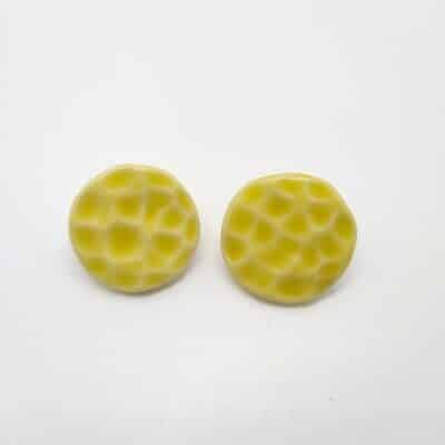 rounded texturized earrings medium model size stainless steel